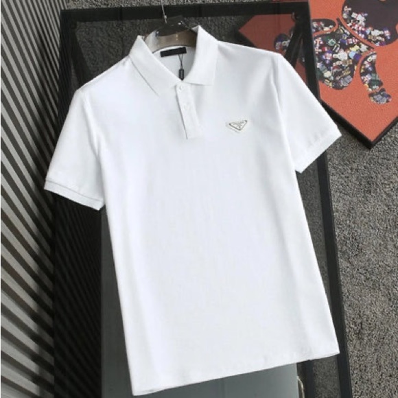 Prada Piqué Slim Fit Short-Sleeved Cotton Spread Collar Polo Shirt Size XL - Picture 1 of 10